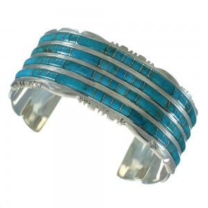 Turquoise Sterling Silver Southwest Cuff Bracelet AX78217