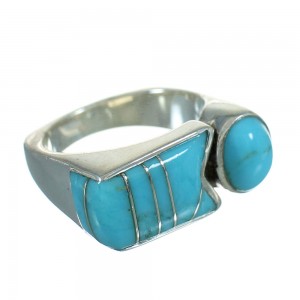 Turquoise And Sterling Silver Southwestern Ring Size 4-3/4 YX69388
