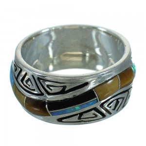 Water Wave Multicolor Sterling Silver Southwest Ring Size 6-1/4 YX75373