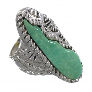 Southwest Genuine Sterling Silver Turquoise Jewelry Ring Size 7-1/4 QX74932