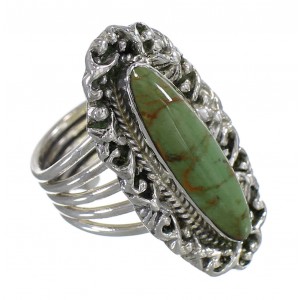 Turquoise And Genuine Sterling Silver Southwest Ring Size 5-1/2 QX74995