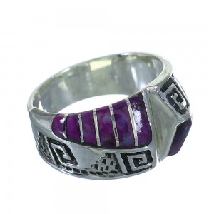 Southwest Silver Magenta Turquoise Water Water Ring Size 4-3/4 QX81592