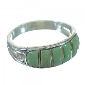 Turquoise Inlay Genuine Sterling Silver Ring Size 5-3/4 QX69091