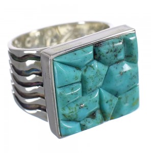 Authentic Sterling Silver And Turquoise Southwestern Ring Size 4-1/2 YX68722