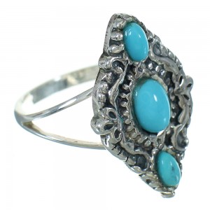 Southwestern Sterling Silver Turquoise Ring Size 5-1/4 YX71450