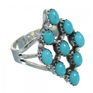 Genuine Sterling Silver And Turquoise Southwest Ring Size 6 YX71474