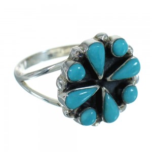 Genuine Sterling Silver And Turquoise Southwestern Jewelry Ring Size 6-1/2 YX71604