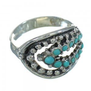 Southwest Turquoise And Sterling Silver Ring Size 5-1/4 WX79107