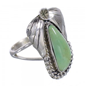 Silver Southwest Turquoise Flower Ring Size 4-1/2 QX80686