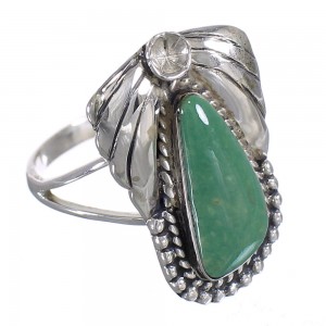 Southwest Silver Turquoise Flower Ring Size 4-1/2 QX80732