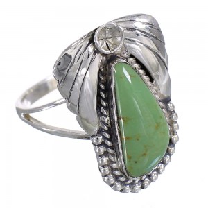 Turquoise Silver Southwestern Flower Ring Size 6 QX80749
