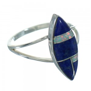 Lapis Opal Sterling Silver Southwest Ring Size 5-1/4 YX81765