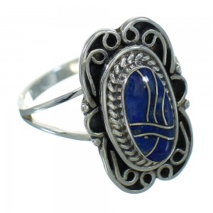 Authentic Sterling Silver Lapis Ring Size 7-1/4 RX82512