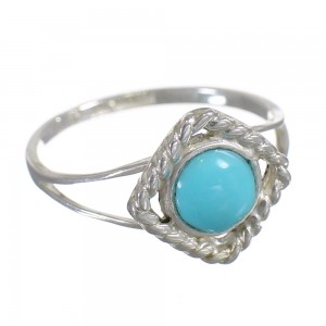 Silver Turquoise Southwestern Ring Size 5-1/4 YX79951