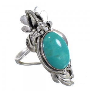 Sterling Silver Turquoise Southwestern Jewelry Flower Ring Size 5 YX73766