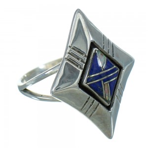 Southwest Silver Lapis Opal Ring Size 6-1/2 QX80182