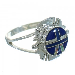 Southwestern Genuine Sterling Silver Lapis Opal Ring Size 5 QX80204