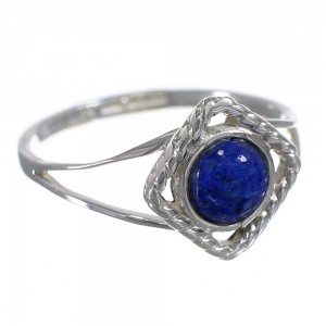 Sterling Silver Lapis Southwestern Ring Size 5 AX80165