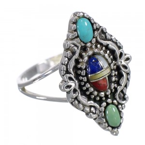 Sterling Silver And Multicolor Southwest Ring Size 5-3/4 WX70964