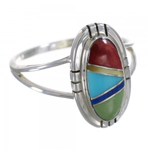 Multicolor Genuine Sterling Silver Southwest Ring Size 5-1/4 WX75068