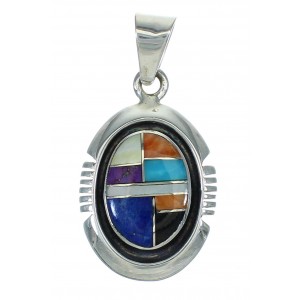 Authentic Sterling Silver Multicolor Southwest Pendant YX67452