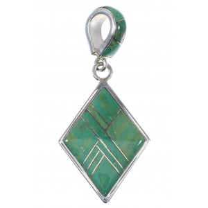 Sterling Silver Southwestern Turquoise Pendant QX78910