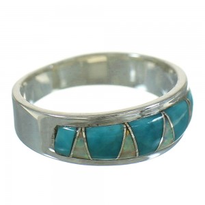 Southwest Silver Turquoise Opal Ring Size 6 YX80659