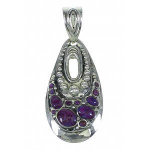 Sterling Silver And Magenta Turquoise Southwest Pendant WX66756
