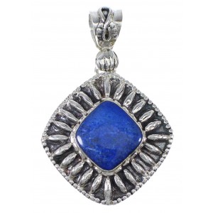 Southwestern Lapis And Authentic Sterling Silver Pendant YX67253