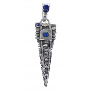 Sterling Silver And Lapis Southwestern Pendant YX67270