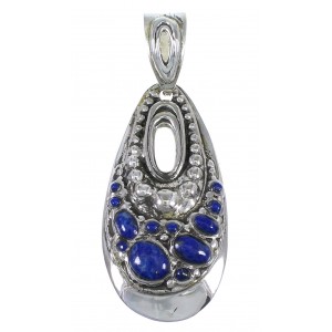 Authentic Sterling Silver And Lapis Southwest Pendant YX67279