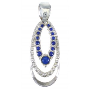 Sterling Silver And Lapis Southwestern Slide Pendant YX67283