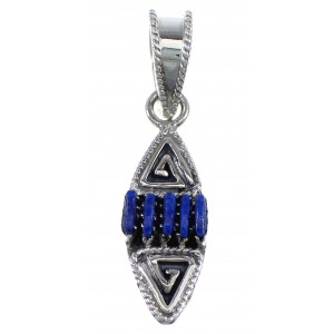 Sterling Silver And Lapis Needlepoint Water Wave Southwestern Pendant YX67291