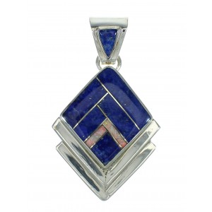 Lapis Opal And Sterling Silver Southwest Pendant YX70331