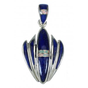 Lapis Opal And Sterling Silver Southwestern Pendant YX70342
