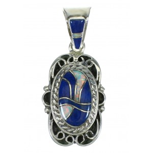 Opal Lapis And Sterling Silver Southwest Pendant YX70354