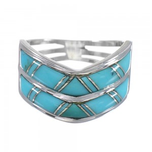 Turquoise And Authentic Sterling Silver Ring Size 6-1/2 RX94238