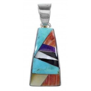 Multicolor And Silver Southwestern Pendant YX94752