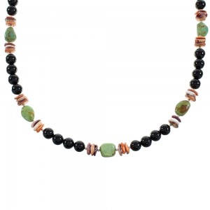 Multicolor Genuine Sterling Silver Native American Bead Necklace AX99912