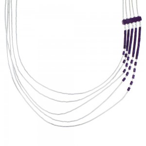 Hand Strung Liquid Genuine Sterling Silver Sugilite Waterfall Necklace AX100042