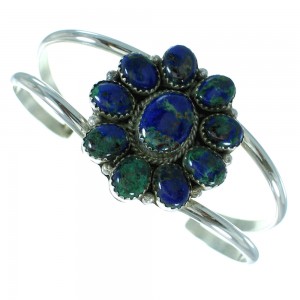 Native American Azurite Genuine Sterling Silver Bracelet RX100738