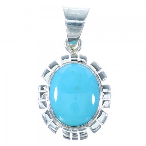 Turquoise Authentic Sterling Silver Southwest Jewelry Pendant RX101788