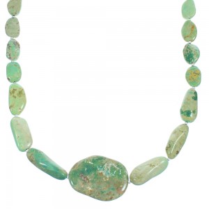 Turquoise Sterling Silver Navajo Bead Necklace SX104893