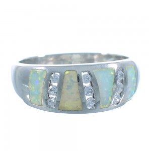 Sterling Silver Southwest Opal Ring Size 8-3/4 EX53239