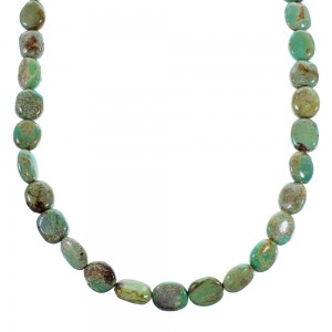 Sterling Silver Southwest Kingman Turquoise Bead Necklace SX106674