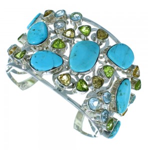 Multicolor Sterling Silver Cuff Bracelet Jewelry GS57423