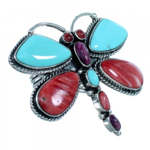Multicolor Dragonfly Southwest Large Statement Ring Size 8-1/2 MW73244