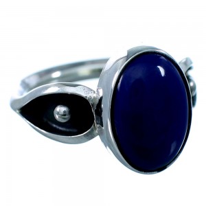Sterling Silver And Lapis Navajo Ring Size 5-3/4 SX109440