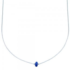 Liquid Sterling Silver And Lapis Layering Bead Necklace SX110093