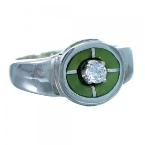 Genuine Sterling Silver Cubic Zirconia Inlay Ring Size 6-3/4 LX113055